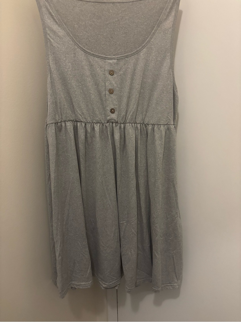 SHEIN Light Gray Sleeveless Mini Dress with Button Front
